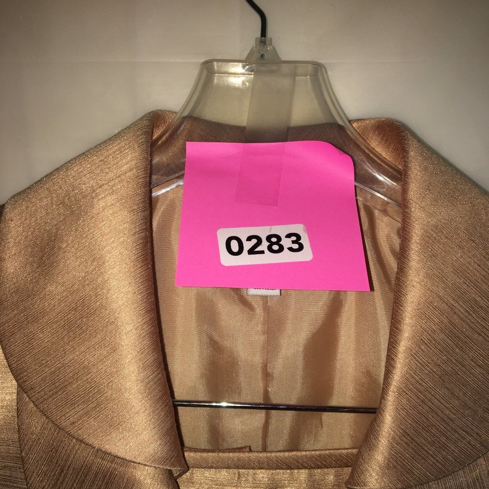 NWT Le Suit Essentials 2 PC Gold Skirt & Jacket Size 8 - Picture 16 of 16